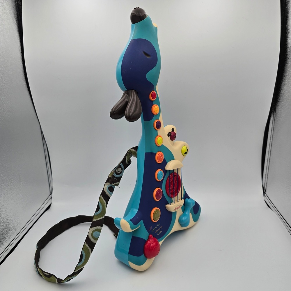 B. Toys Woofer Guitar Dog Musical Toy Blue Cream Acoustic Electric Hound Modes - Picture 2 of 7